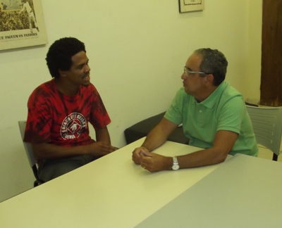 Marlon à esquerda e Geraldo Passos (Divinews), à direita